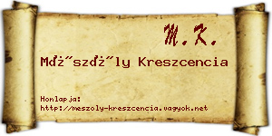 Mészöly Kreszcencia névjegykártya
